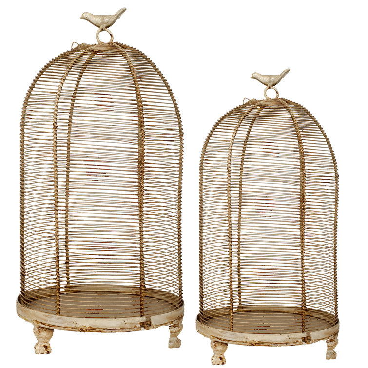 Ophelia & Co. Bird Cage 2 Piece Metal Lantern Set Wayfair